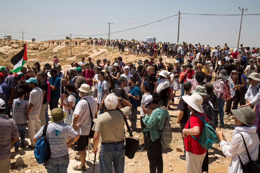  Solidaritätsdemo für das von Räumung bedrohte Dorf Susiya, Westbank, 2014. Foto: Activestills