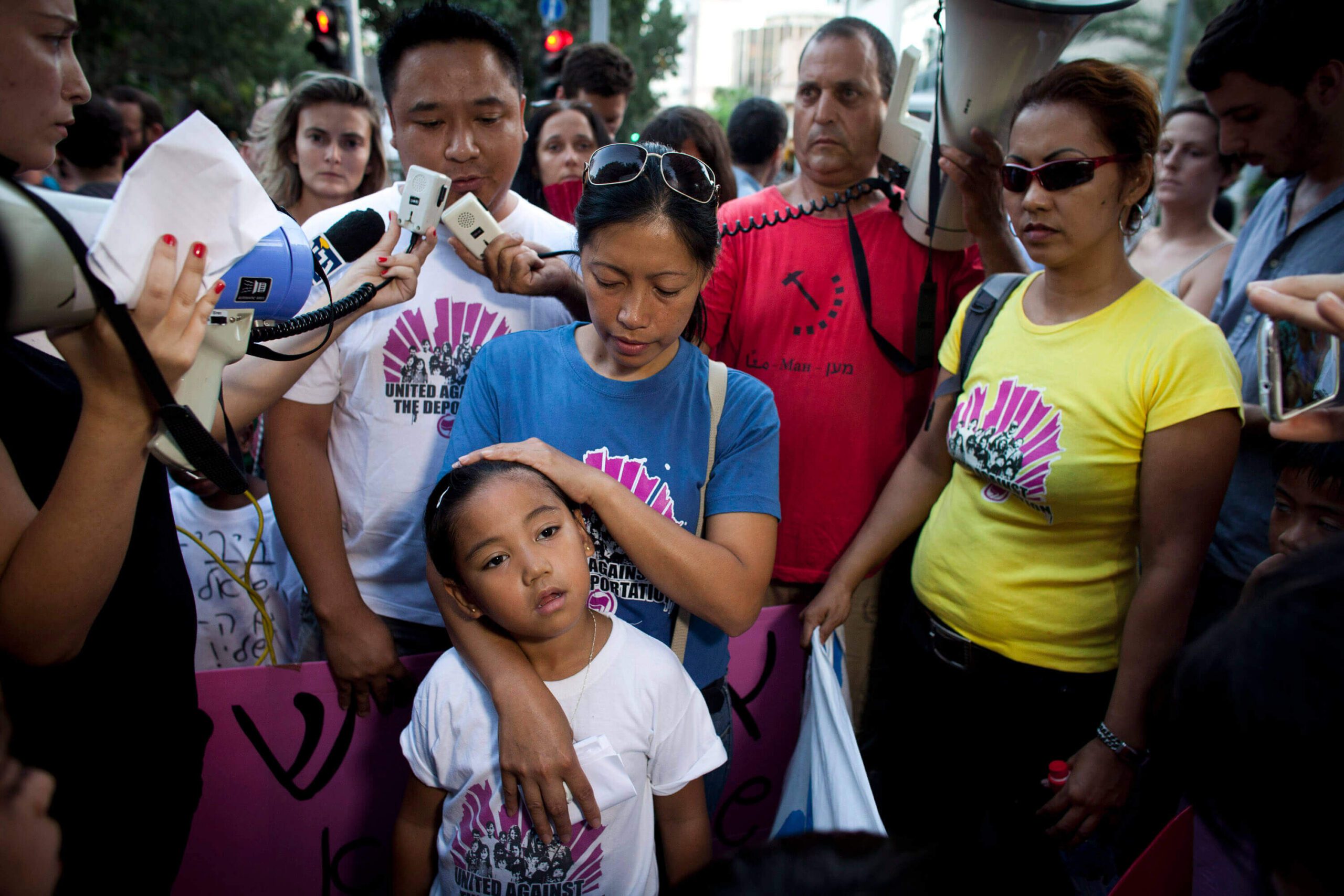  Protest gegen die Abschiebung von migrantischen Arbeiterfamilien , Tel Aviv, 5.7.2012. Foto: Activestills