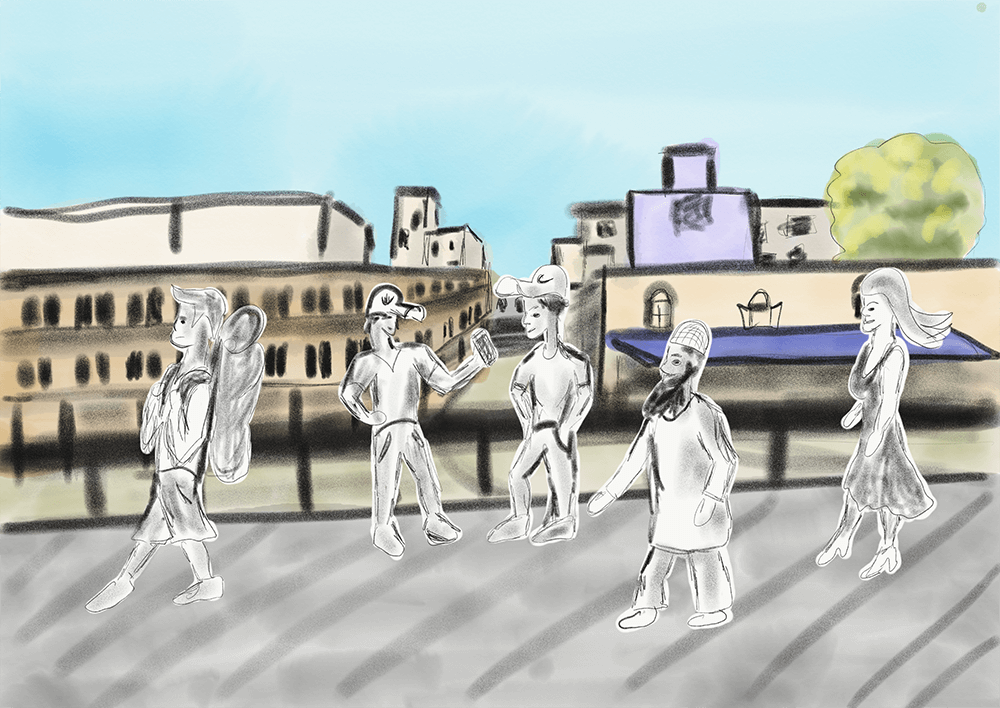  Der El-Khamra-Platz heute. Der Ort, an dem alle Ausgestoßenen der Stadt zusammenkommen. Bild: Muhammad Jabali.