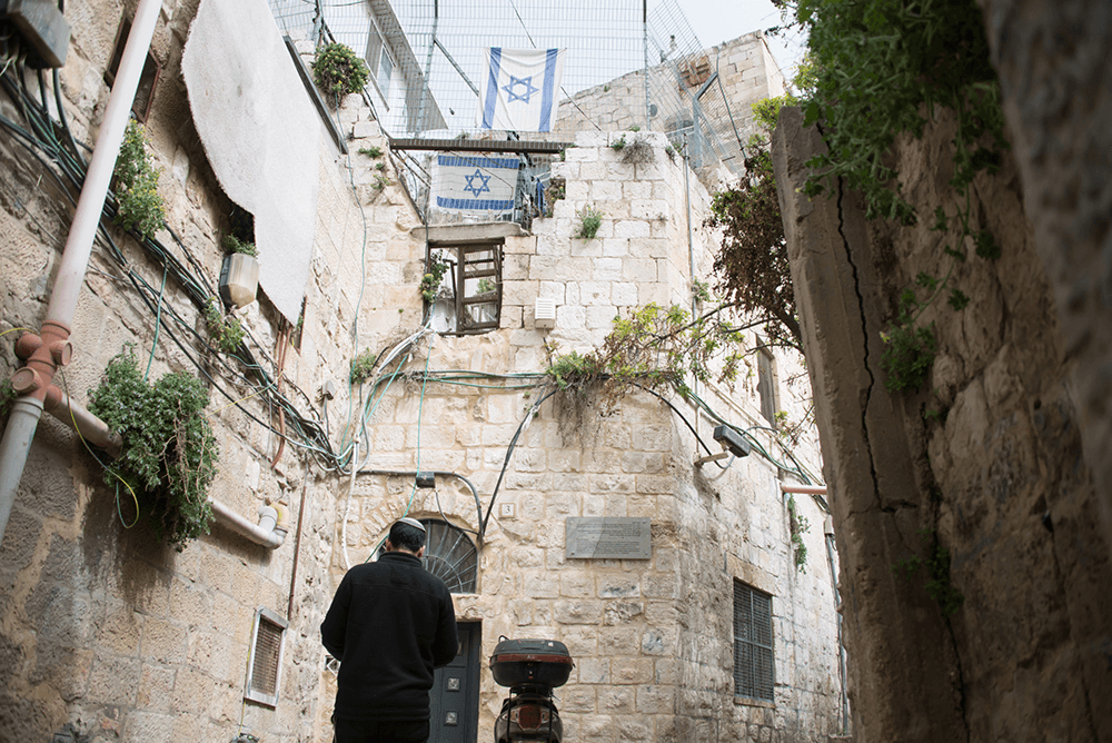  Israelische Siedler in der Altstadt, Ost-Jerusalem, 2014. Foto: Activestills