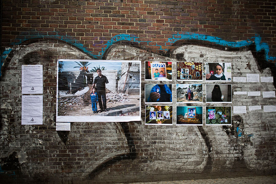  Straßenaktion Ausstellung über Gaza, Berlin, 2015 (Foto: Activestills)